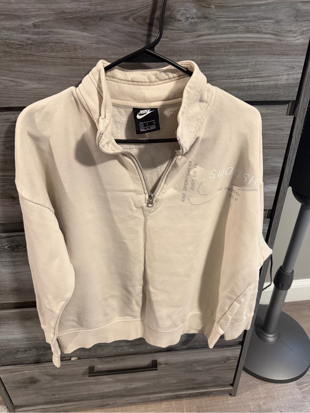 Nike Quarter-Zip Pullover - Light Tan slightly oversized